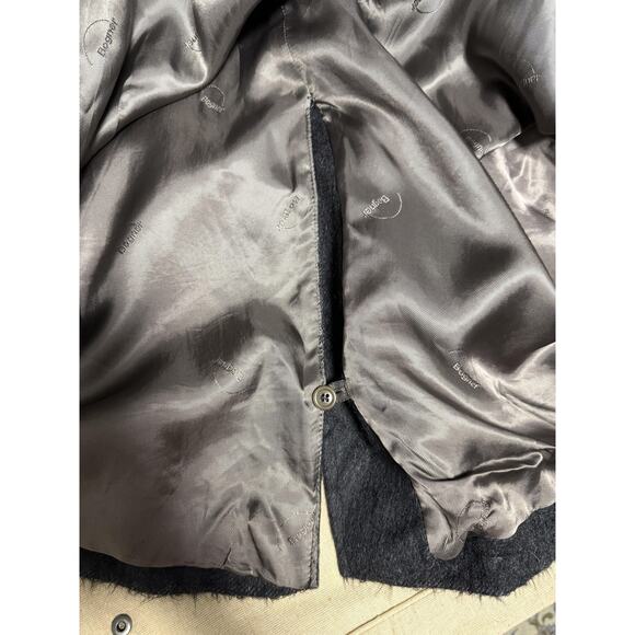 Bogner Coat woman Large Charcoal Belted Overcoat Made in West Germany - Picture 10 of 16